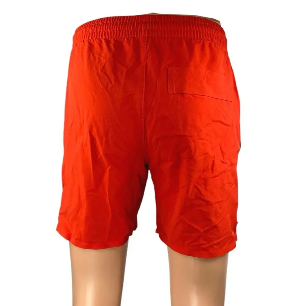 Banana Republic Aiden Men's Red Orange Elastic Waist Zipper Chino Shorts Size S